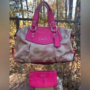 Coach Ashley Art Satchel & Wallet Set